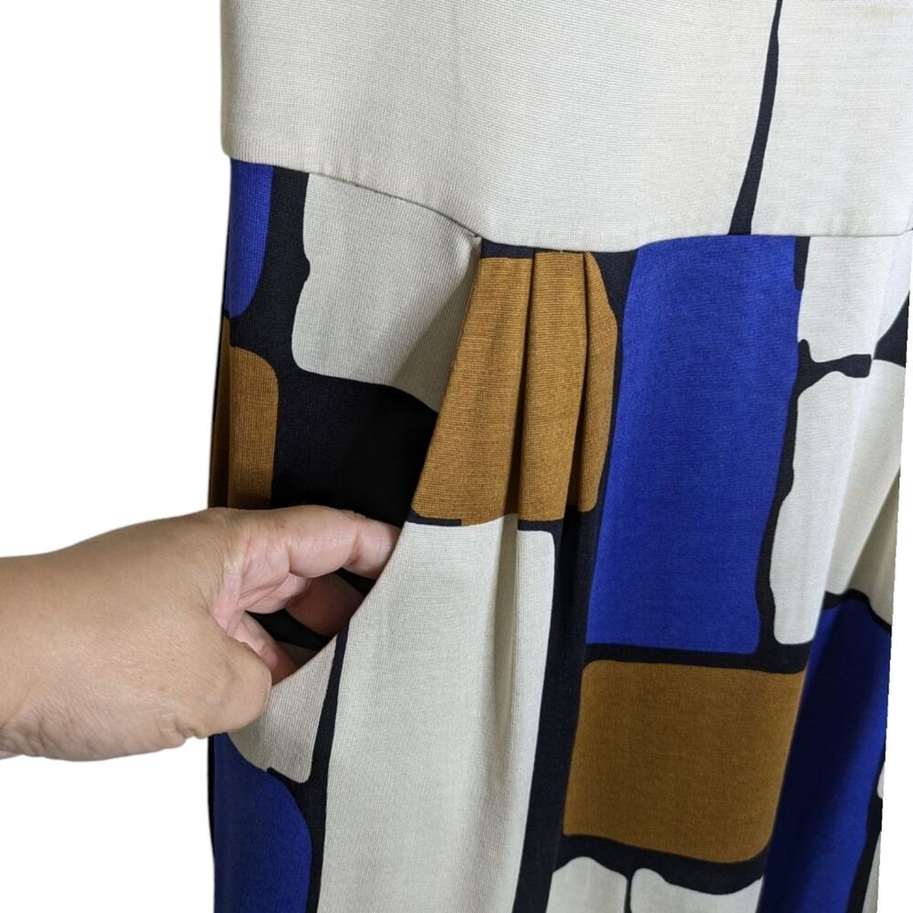 Diane Von Furstenberg DVF Color Block Silk Dress 10 Pockets Geometric - Picture 5 of 10